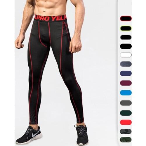Men Compression Fitness Pants Sports Running Tights Basketball Gym Pants Bodybuilding Jogging Fitness Skinny Leggings Trousers