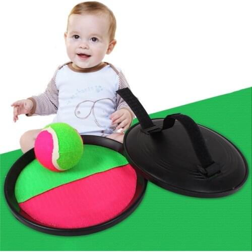 1Set Plastic Throw and Catch Ball Toys Set Kids Palm Catch Sticky Ball Toys Set Outdoor Parent-child Interactive Sport Baby Toy