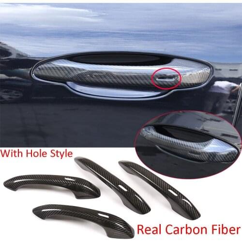 Real Carbon Fiber Side Door Handle Trim For Porsche Macan 2014-2020 Cayenne Panamera 18