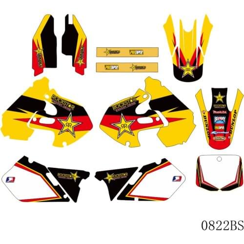 Full Graphics Decals Stickers Motorcycle Background Custom Number Name 3M Matte For SUZUKI RM125 RM250 RM 125 RM 250 1999 2000