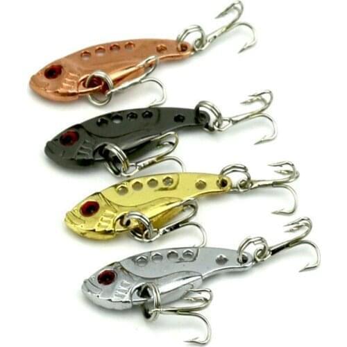 None Fishing Lures 3D Eyes Metal VIB Fishing Lure Bass Crankbait Fishing Spinner Blade