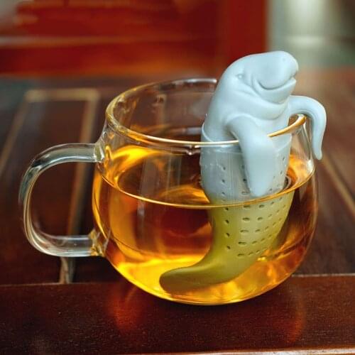New Sea Lion Shape Silicone Tea Strainer Filter Infuse Prank Props Drink Teapot Ocean Animal Kitchen Accessories Tool 11*5*6Cm
