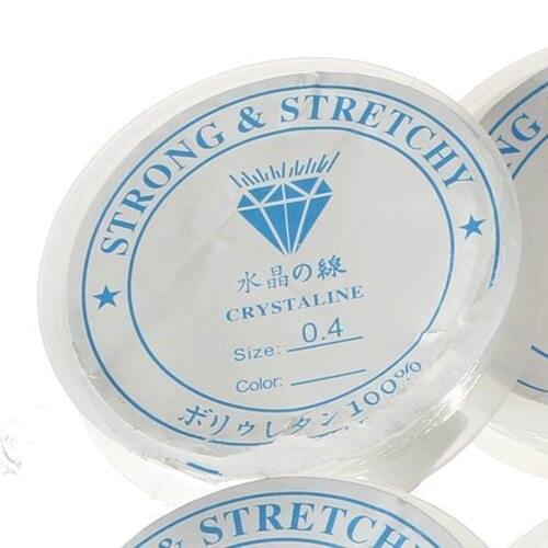100% New 16 Meters Spool of Crystal Clear Strong & Stretchy Elastic Beading Thread Cord Wire Jewellery Necklaces Bracelets 0.4mm