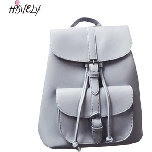 2021 New Pu Leather Backpack Women School Bags For Teenagers Girls String Backpacks Medium Female Backpack Ladies Shoulder Bag