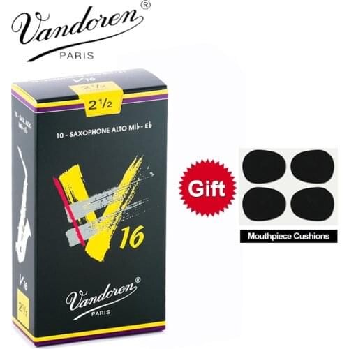 Original France Vandoren V16 Alto Sax Reeds / Saxophone Alto Mib-Eb Reeds Strength 2.5#, 3#, 3.5# Box of 10 [With Gift]