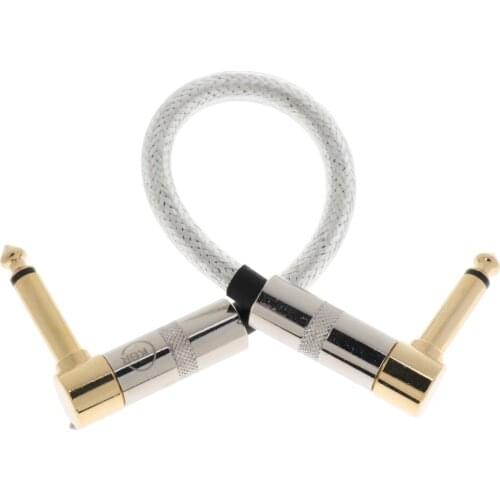 Practical 1/4inch Plug Guitar Effect Pedal Connector Amp Patch Cable 20cm