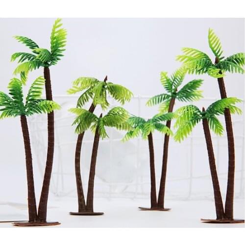 Plastic Simulated Coconut Palm Tree Miniature Plant Pots Fish Tank Bonsai Craft Artificial Plant Micro Landscape DIY Decor