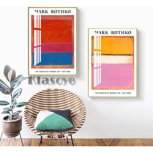 Mark Rothko Exhibition Prints Abstract Pink Art Royal Red Gift Idea Wall Art Poster Modern Bedroom Home Decor Canvas Painting