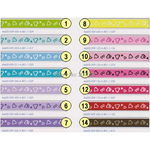 Band 3/8"(9mm) 100yards Grosgrain Ribbon Printed Swiss Heart For Gril Hair Bows Diy Free Shipping