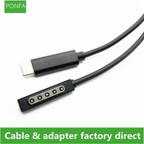 USB C Type C Power Supply PD Charger Adapter 3A Fast Charging Cable 65W Type-C Cord for Microsoft Surface Pro 1/ 2 Tablet 1.5m