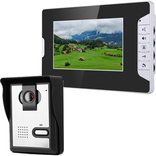 7 Inch Color LCD Monitor Video Door Phone Doorbell Intercom Kit 1-camera 1-monitor Night Vision with 700TVL Camera