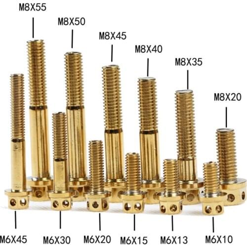 Stainless steel M8 moto screw motorcycle decorations 8MM motorbike screws ATV Off-road dirt pit bike parts motocross accessories