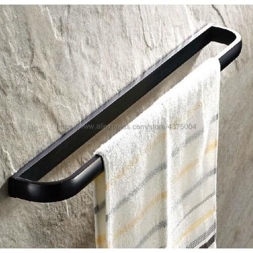 Vintage Towel Rack Single Towel Bar Wall Mounted Black Oil Rubbed Brass Towel Rail Holder Bathroom Accessories Nba192
