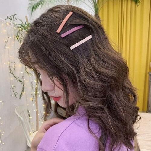 Women Korean Fashional Simple Solid Colors Matte Clip Hairpin Headdress BB Clip Girl Hairpin Headwear