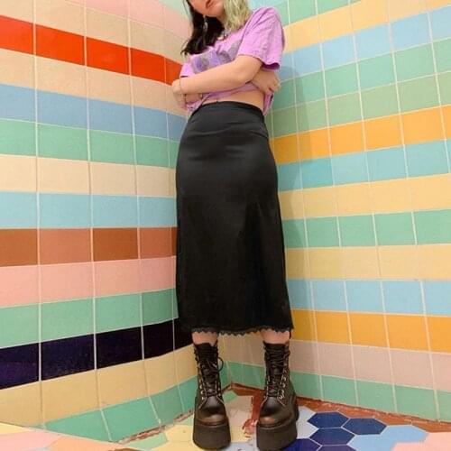 Y2K Gothic Black Summer Skirt Women Harajuku Streetwear Vintage Lace Skirt Aesthetic Elegant Patchwork Sexy High Waist Skirts