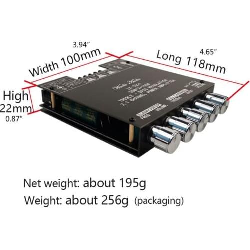 ZK-TB21 TPA3116D2 Bluetooth 5.0 Subwoofer Amplifier Board 50WX2+100W 2.1 Channel Power Stereo Amplifier AMP Module