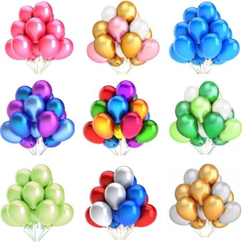 10/20/30pcs New Glossy Baby Pink Metal Pearl Latex Balloon Valentines Day Wedding birthday Baby Shower Kids Toy Air Balls