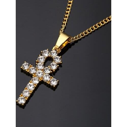 Manufacturers Direct SaleOf The Same Egyptian Anhe Key Pendant Hip Hop Necklace Hiphop Cross Border E-commerce Products Jewelry