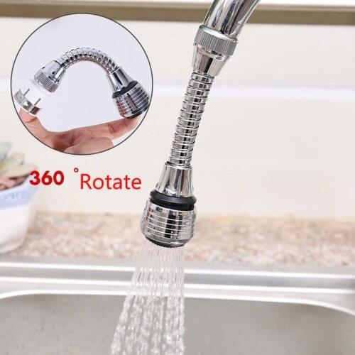 360 Degree Rotating Water Saving Faucet Tap Aerator Diffuser Stainless Steel Kitchen Chromed Swivel Tap Faucet Nozzle Sprayer
