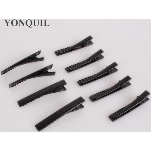56mm 2.5" BLACK tone hair clips Single Prong alligator clip teeth clips handwork women DIY craft hair accessory long 100pcs/lot