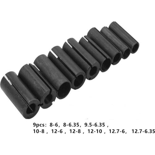 9pc CNC Router Bit High Precision Adapter Collet Adapter Chuck Collet Shank Milling Cutter Tool 6mm 6.35mm 8mm 10mm 12mm 12.7mm