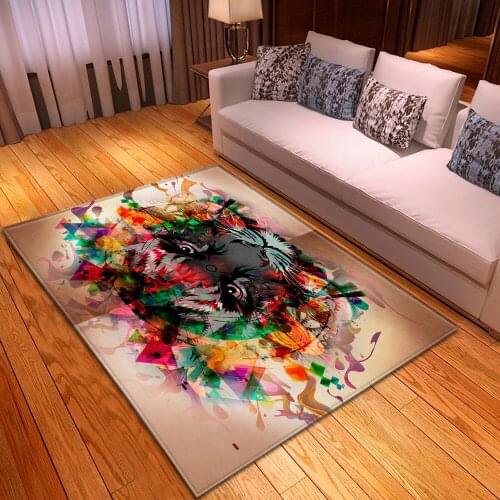 Abstract Art Carpet Modern Living Room Fashion Carpets Home Bedroom Colorful Non-slip Rugs Crawling Mats Printing 3D Thick Child