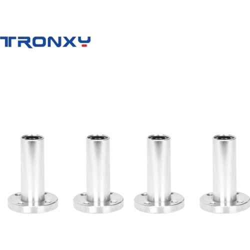 4PCS Tronxy 3D Printer Accessory Parts Metal Flange Linear Ball Bearings Longer Extrusion Extend Polish Rod Bush for 3D Printers