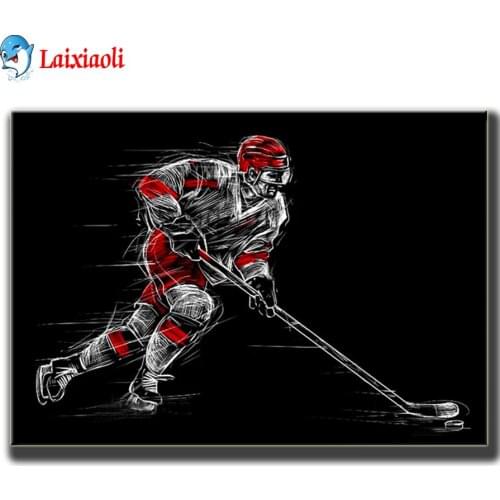 NEW Diamond Painting Hockey player at the rink full square round 5D DIY Diamond Embroidery Cross Stitch Mosaic Home Decor Gift