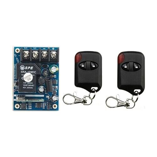 New DC12V 24V 36V 48V 10A 1CH Wireless RF Remote Control Switch 2*cat eye Transmitter+1*Receiver for Appliances Gate Garage Door