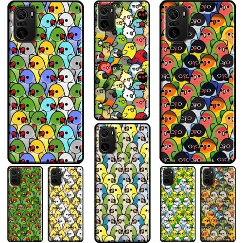 Parrot Birds Cockatiel Case For Xiaomi Redmi Note 10 Pro Note 8 7 8T 9S 8A 9A 9C 9T K40 Note 9 Pro Phone Cover