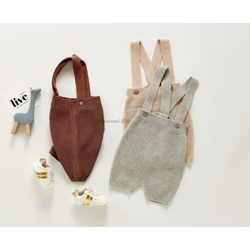 3M-3T Newborn Baby Romper Onesie Autumn Knit Jumpsuit Toddler Boy Girl Overalls Sleeveless Sweater Cute Gentleman Infant Clothes