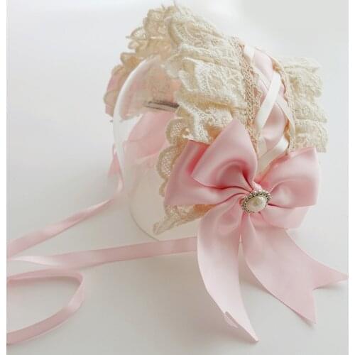 Baby girl headbands Kids Headwear Lolita Spanish Head Accessories Flower Wedding Princess Lace Hair Band Bow Barrettes