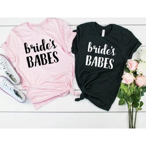 Skuggnas Brides Babes T-Shirt Bachelorette Party Shirts Babe of Honor Bride and Babes T Shirt Bridesmaid Gifts Wedding Clothing