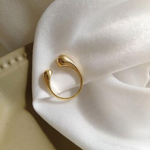 Irregular Drop-shaped Ring For Women Simple Opening Index Finger Retro Hip Hop Ring Adjustable Party Fine Jewelry Gifts 2021