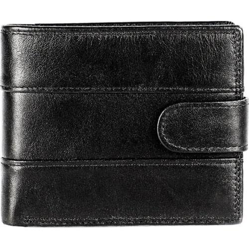 Vintage Men Wallet Genuine Leather Short Coin Purse Fashion Hasp Wallet For Male Portomonee With Card Holder Photo Holder