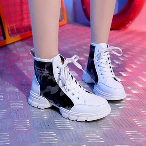 Patchwork Thick Sole Platform Ankle Boots Women Shoes Woman Plus Size Autumn Chunky Sneakers Winter Boots Mix Color Casual Shoes