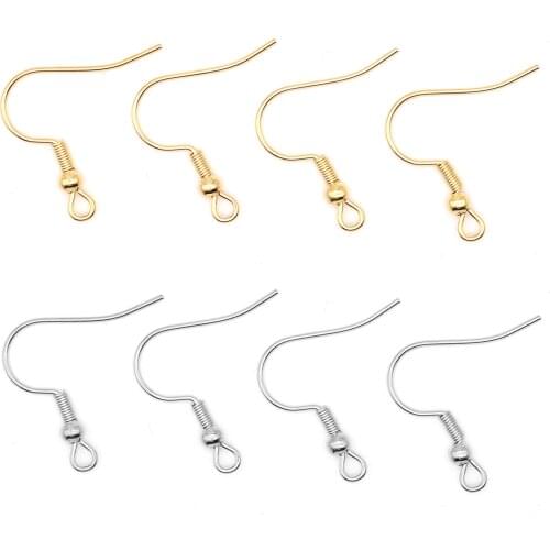 20pcs/lot Colors Fashion Cheap Beads Iron Ear Hook Clasp With Bead Charms Earring Wires Fit DIY Jewelry Findings wholesale