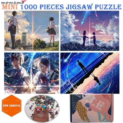 MOMEMO Your Name Wooden Mini Jigsaw Puzzles Cartoon Anime Puzzle 1000 Pieces Puzzle Toys Adult DIY Assembling Jigsaw Puzzles Toy