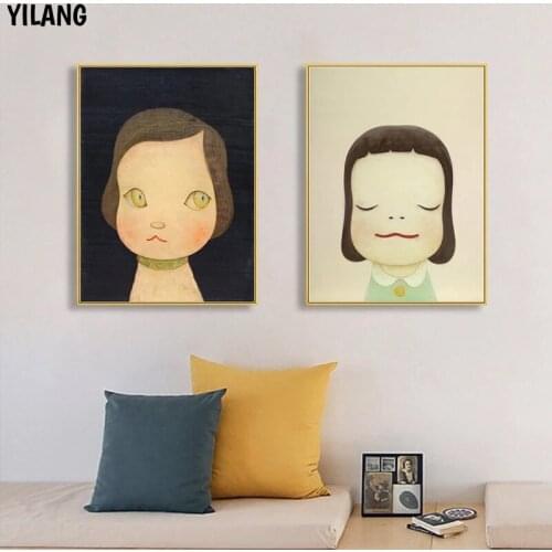 Cartoon Baby Girl Canvas Poster Japanese Style Nara Yoshitomo Wall Art Print Painting Pictures Nordic Living Room Home Decor