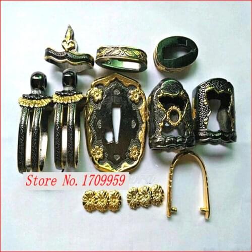 A SET NICE JAPANESE MILITARY SWORD SHIGUNTO SWORD KATANA KIRSITE FITTINGS FOR HANDMADE DIY