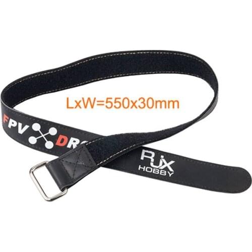 550mm x 30mm Non-Slip Rubberized Alloy Buckle Straps for Batteries and Electronics Remote Control Helicopter Quadcopter Drone