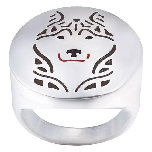 Wholesale Siberian Husky with color selection enamel ring lovers and owners-Pet Jewelry unisex