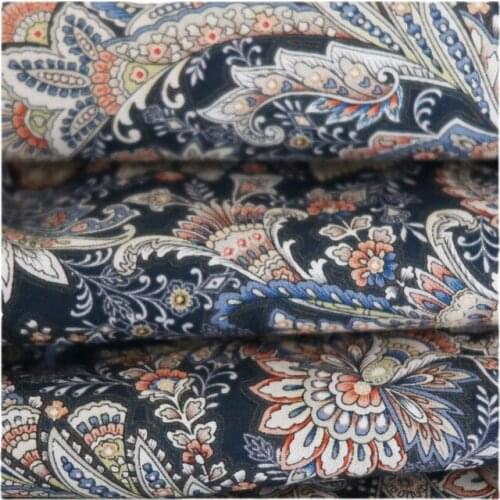Width 57" High-Density Simple Floral Print Cotton Fabric By The Half Yard For Dress Shirt Childrens Wear Material