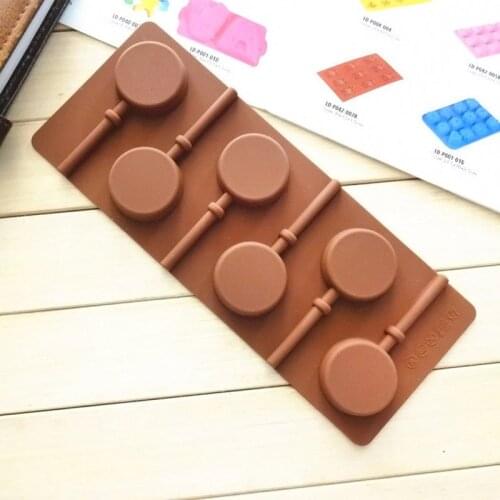 Silicone Round Lollipop Cake Chocolate Soap Pudding Jelly Candy Ice Cookie Biscuit Mold Mould Pan Bakeware MUMR999