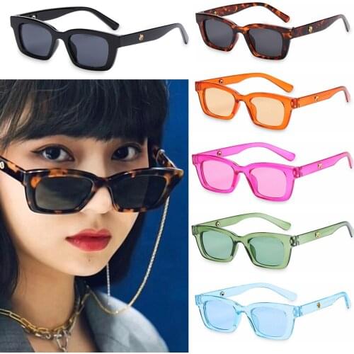 Eye Protection UV400 Sunglasses for Women Fashion Retro Driving Glasses Vintage Rectangle Narrow Square Frame Sun Glasses