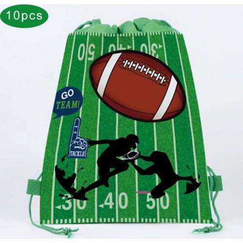 Sports Football Non-woven Gifts Bags Candy Bags Kids Gifts Packing Backpack Touchdown Party Sports Game Party Decorations