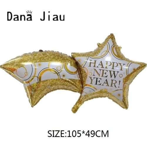 Wedding HAPPY NEW YEAR Shooting Start Celebrate Foil Balloon New Year Countdown Party Decoration Helium Ball PINK