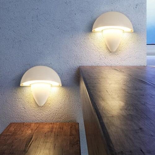 Nordic Mushroom Waterproof LED Wall Light Porch Wall Light For Outdoor Garden Villa Aisle Stair Bathroom Bedside Wall Lamp