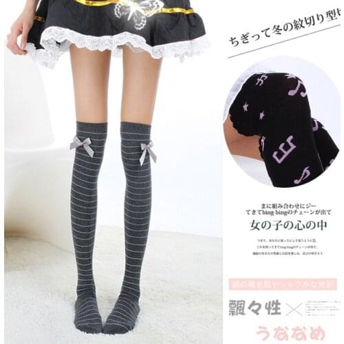 Japanese girl Lolita knee-high socks female strawberry music symbol personality cotton institute wind stockings XWZ-CT010