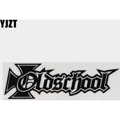 YJZT 15.2CM*4.7CM OLD SCHOOL Vinyl Decal Tuning Hardcore Car Sticker Black Silver C10-01086